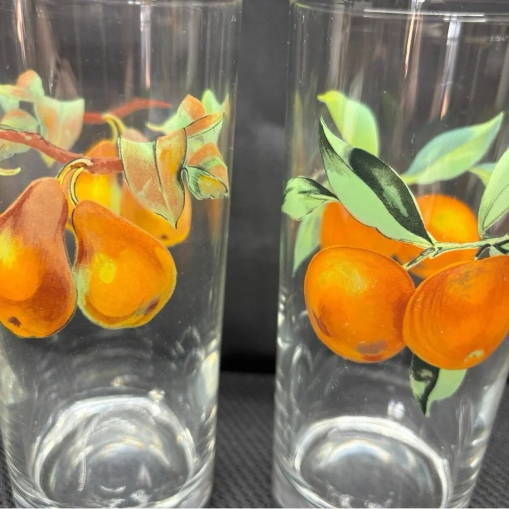 Royal Worcester Highball Glasses: Retro Gold Rim Fruit Tumblers (Set of 4)